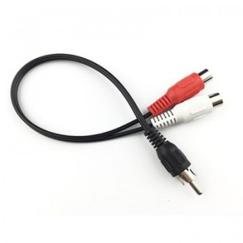 Καλώδιο 1 RCA αρσενικό σε 2 RCA θηλυκά, μήκος 0,20 cm σε μαύρο χρώμα
