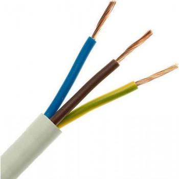 ΚΑΛΩΔΙΟ ΡΕΥΜΑΤΟΣ ΕΥΚΑΜΠΤΟ 3 Χ 1,5 ΣΤΡΟΓΓΥΛΟ ΛΕΥΚΟ