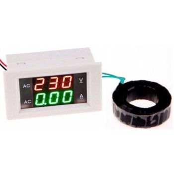 Όργανο πίνακα LED 100-300V AC / 0-100A άσπρο