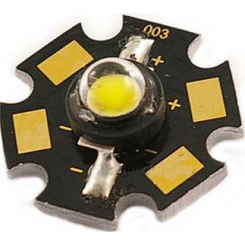 Led 1W λευκό ψυχρό με ψύκτρα στήριξης