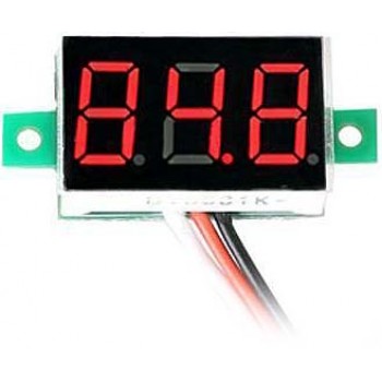 Μίνι βολτόμετρο με led 0-100V DC